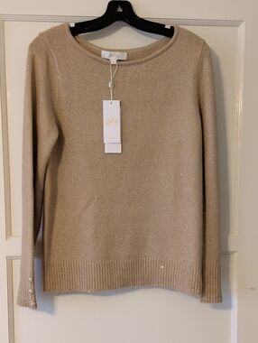 Lilly Pulitzer Metallic Gold Lola Sequin Sweater